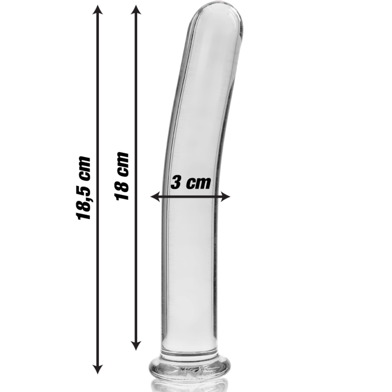 SERIA NEBULA BY IBIZA – MODEL 17 DILDO SZKŁO BOROKRZEMIANOWE PRZEŹROCZYSTE 18,5 CM -Ø- 3 CM