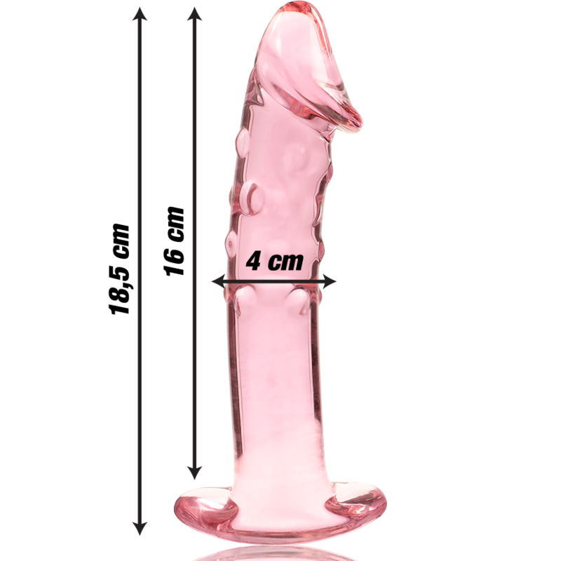 SERIA NEBULA BY IBIZA – DILDO MODEL 19 SZKŁO BOROKRZEMOWE RÓŻOWE 18,5 CM – Ø 4 CM