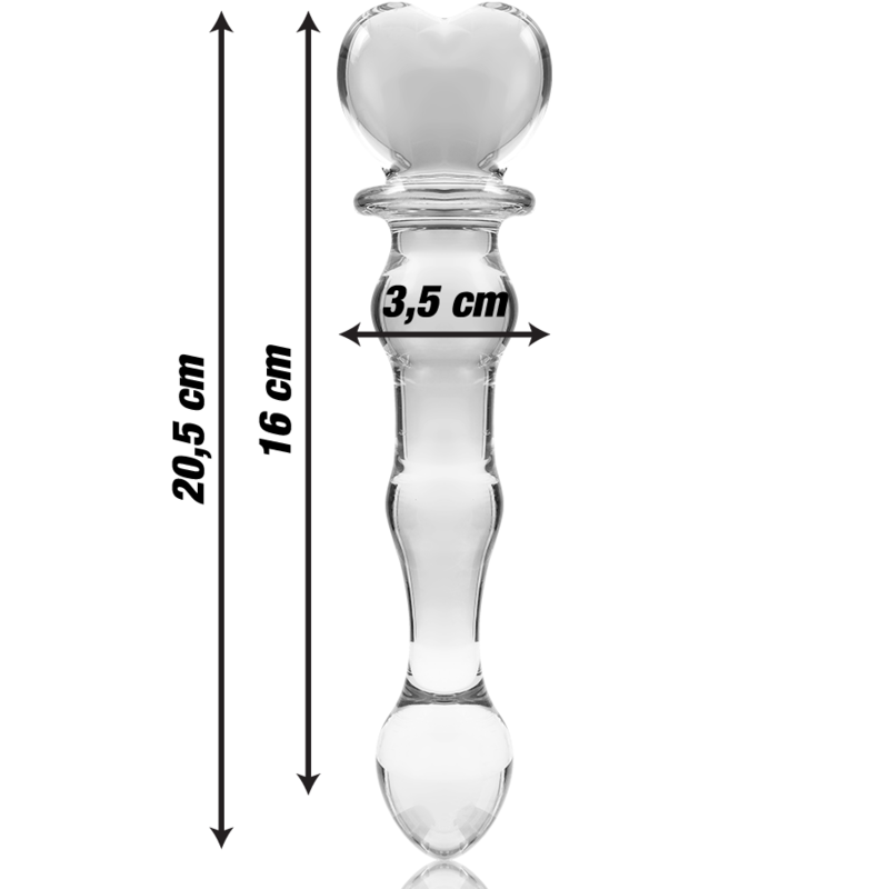 SERIA NEBULA FIRMY IBIZA - MODEL 21 DILDO ZE SZKŁA BOROKRZEMIANOWEGO PRZEŹROCZYSTE 20,5 CM -O- 3,5 CM