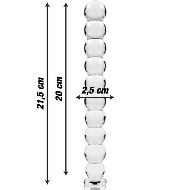 SERIA NEBULA IBIZA – MODEL 22 DILDO SZKŁO BOROKRZEMIANOWE PRZEŹROCZYSTE 21,5 CM –Ś– 2,5 CM