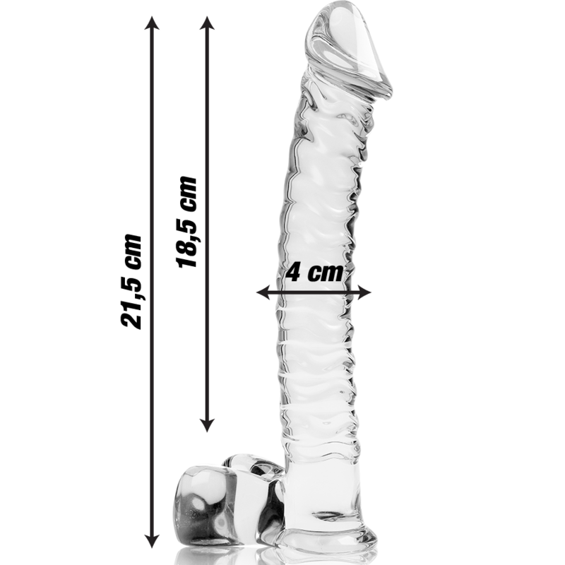 SERIA NEBULA BY IBIZA - DILDO MODEL 23 ZE SZKŁA BOROKRZEMIANOWEGO PRZEZROCZYSTE 21.5 CM -O- 4 CM
