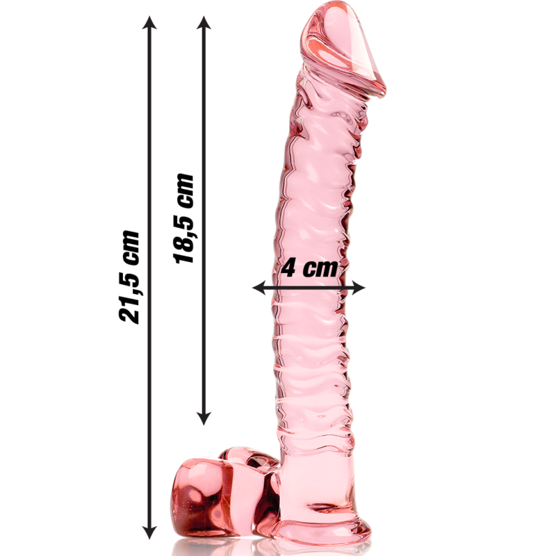 SERIA NEBULA IBIZA - DILDO MODEL 23 ZE SZKŁA BOROKRZEMOWEGO RÓŻOWE 21,5 CM -O- 4 CM