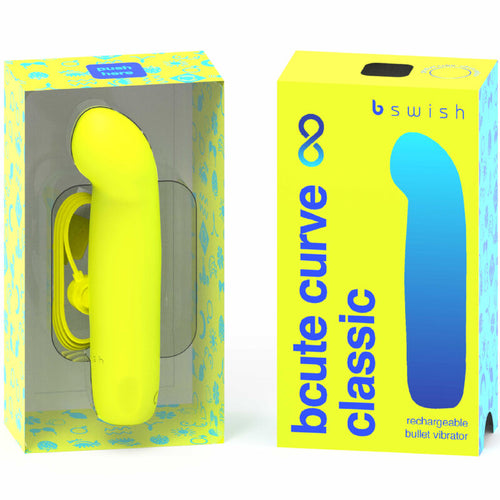 B SWISH - BCUTE CURVE INFINITE KLASYCZNY WIBRATOR SILIKONOWY WIELOKROTNEGO ŁADOWANIA ŻÓŁTY