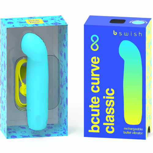 B SWISH - BCUTE CURVE INFINITE KLASYCZNY WIBRATOR AKUMULATOROWY SILIKONOWY NIEBIESKI