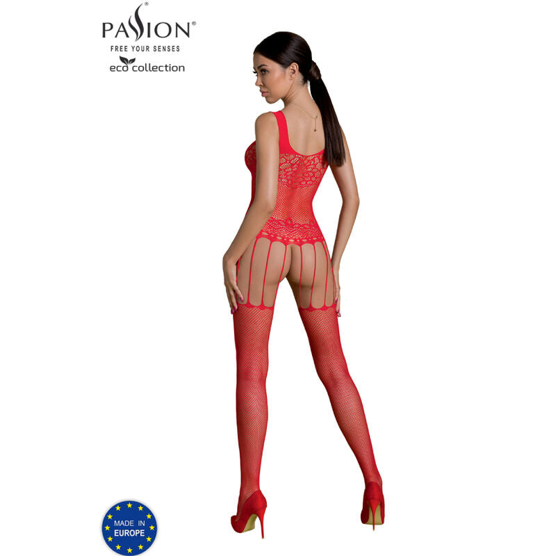 PASSION - KOLEKCJA ECO BODYSTOCKING ECO BS001 CZERWONY