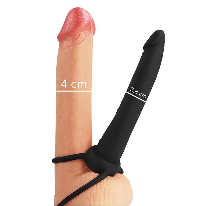 MYTHOLOGY - COBI ONYX ANALNY DILDO Z PIERŚCIENIEM NA PENISA I JĄDRA 13 CM SILIKON