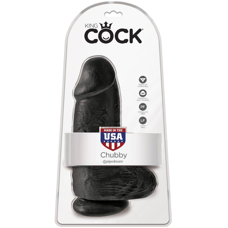 KING COCK - PUSZYSTY REALISTYCZNY PENIS 23 CM CZARNY