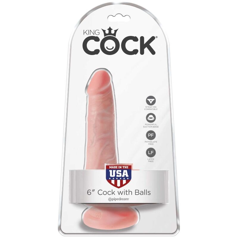 KING COCK - REALISTYCZNY PENIS Z JAJAMI 13.5 CM JASNY
