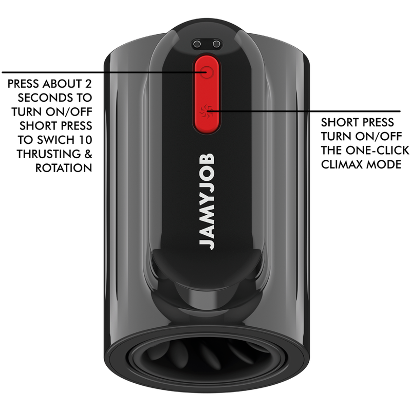 JAMYJOB - WIBRATOR Z TECHNOLOGIĄ VORTEX THRUSTING I OBROTEM 360 W TRYBIE TURBO