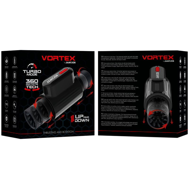 JAMYJOB - WIBRATOR Z TECHNOLOGIĄ VORTEX THRUSTING I OBROTEM 360 W TRYBIE TURBO