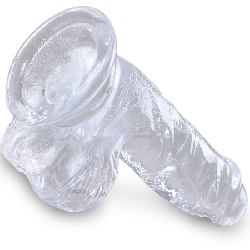 KING COCK - REALISTYCZNY PENIS Z JAJAMI 10,1 CM PRZEZROCZYSTY