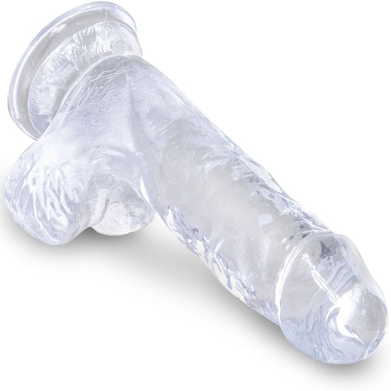KING COCK - REALISTYCZNY PENIS Z JAJAMI 10,1 CM PRZEZROCZYSTY
