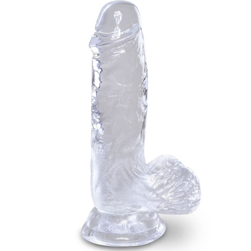 KING COCK - REALISTYCZNY PENIS Z JAJAMI 10,1 CM PRZEZROCZYSTY