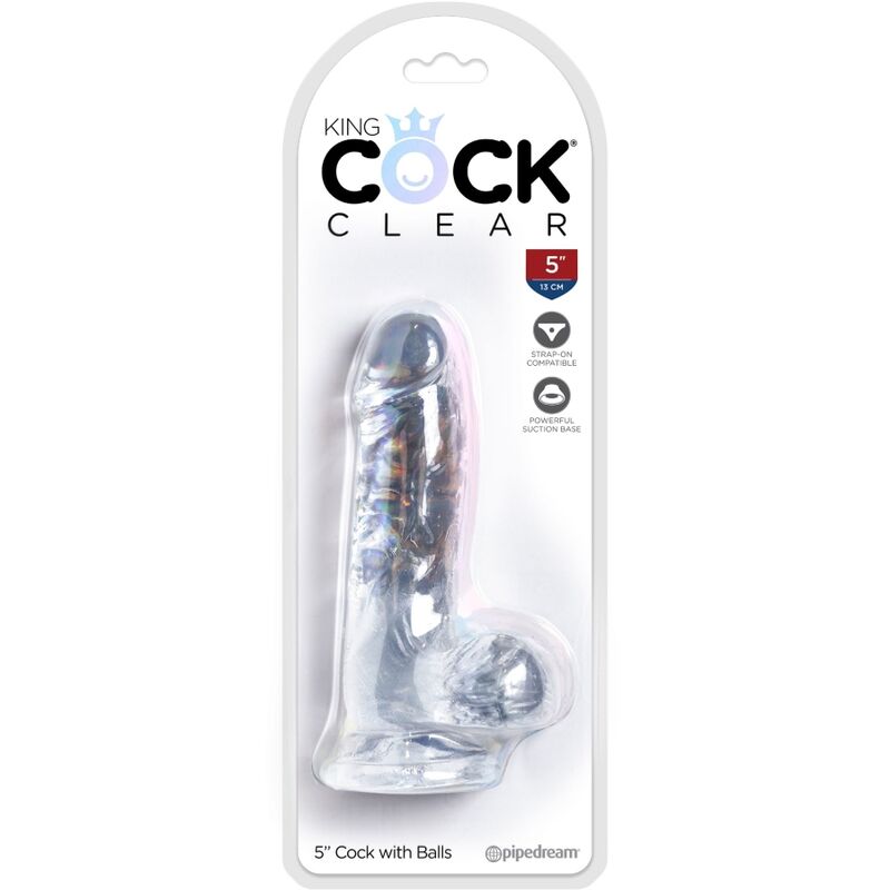 KING COCK - REALISTYCZNY PENIS Z JAJAMI 10,1 CM PRZEZROCZYSTY