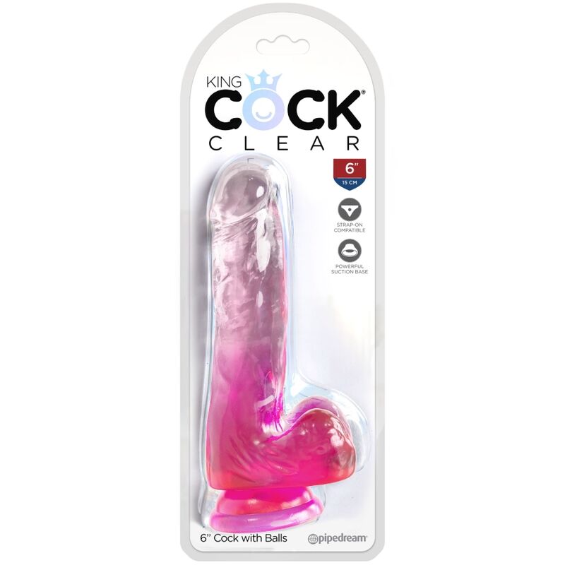 KING COCK - REALISTYCZNY PENIS Z JAJAMI 13,5 CM RÓŻOWY