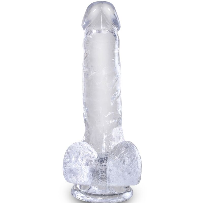 KING COCK - REALISTYCZNY PENIS Z JAJAMI 13,5 CM PRZEZROCZYSTY