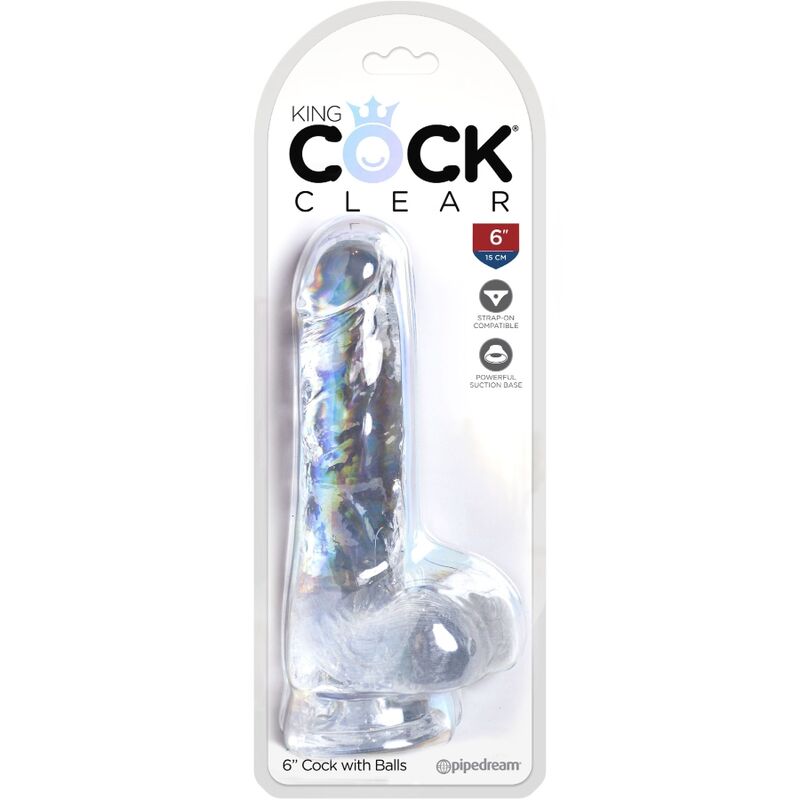 KING COCK - REALISTYCZNY PENIS Z JAJAMI 13,5 CM PRZEZROCZYSTY