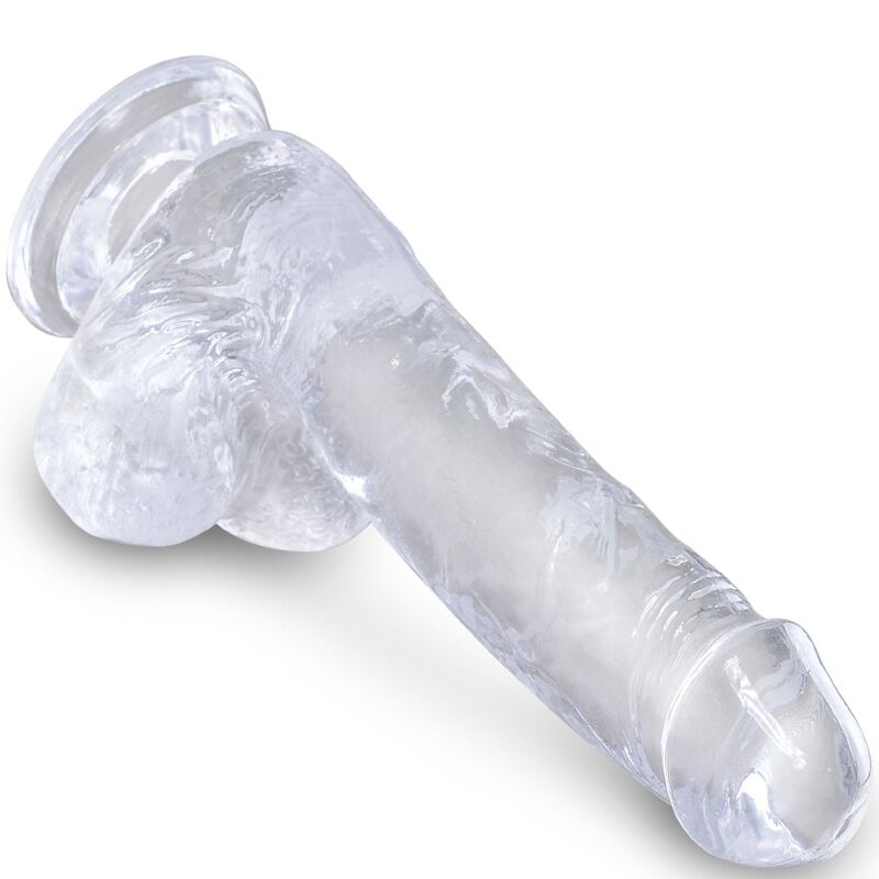 KING COCK - REALISTYCZNY PENIS Z JAJAMI 13,5 CM PRZEZROCZYSTY