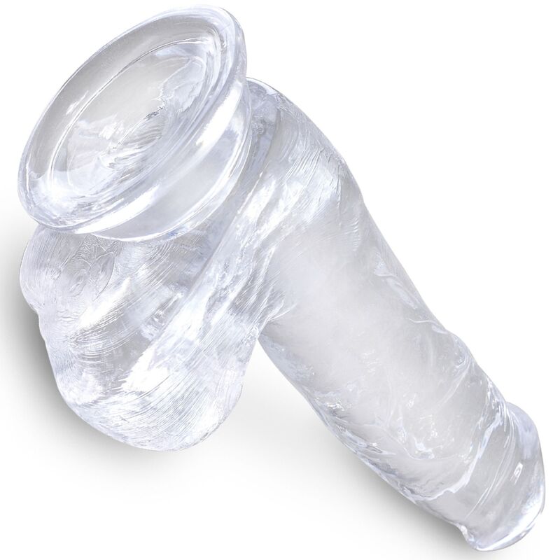 KING COCK - REALISTYCZNY PENIS Z JAJAMI 13,5 CM PRZEZROCZYSTY