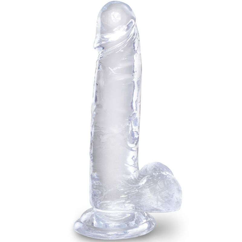 KING COCK - REALISTYCZNY PENIS Z JAJAMI 15,2 CM PRZEZROCZYSTY