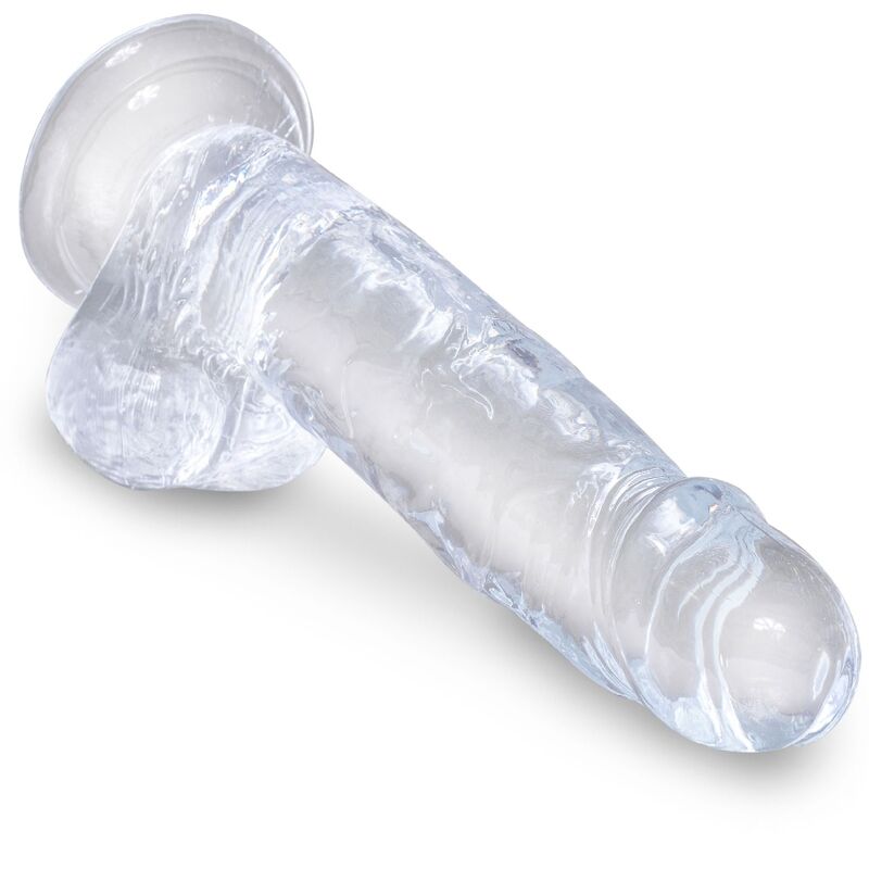 KING COCK - REALISTYCZNY PENIS Z JAJAMI 15,2 CM PRZEZROCZYSTY