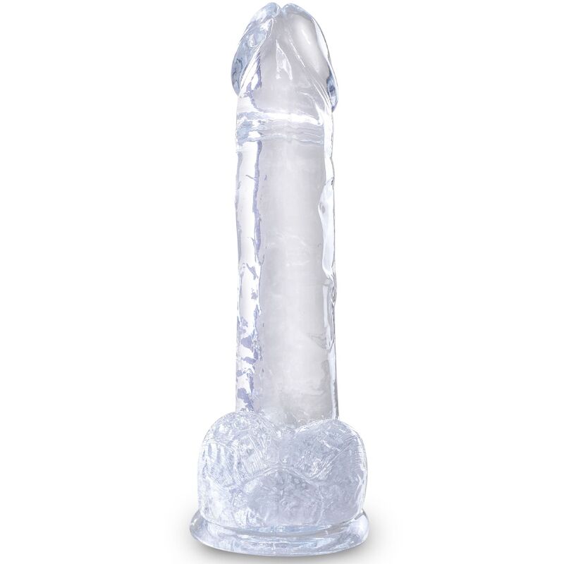 KING COCK - REALISTYCZNY PENIS Z JAJAMI 15,2 CM PRZEZROCZYSTY