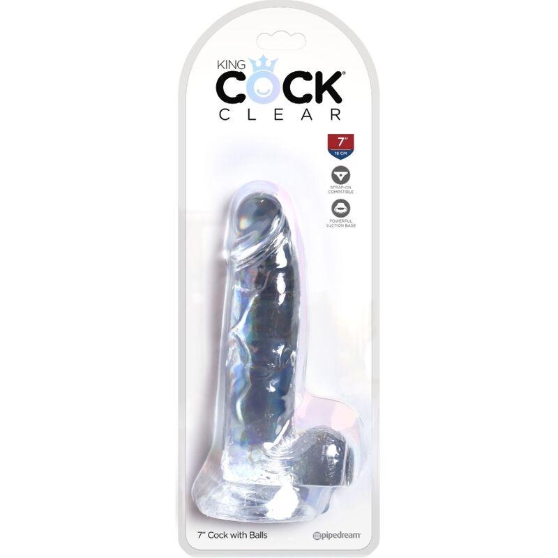 KING COCK - REALISTYCZNY PENIS Z JAJAMI 15,2 CM PRZEZROCZYSTY