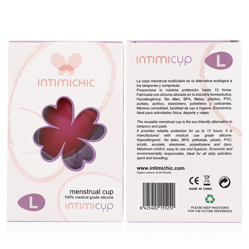 INTIMICHIC - KUBECZEK MENSTRUACYJNY Z SILIKONU MEDYCZNEGO - ROZMIAR L