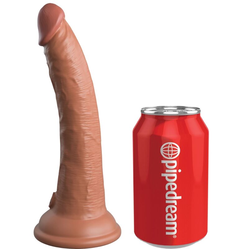KING COCK - ELITARNE REALISTYCZNE SILIKONOWE DILDO 17,8 CM KARMELOWE
