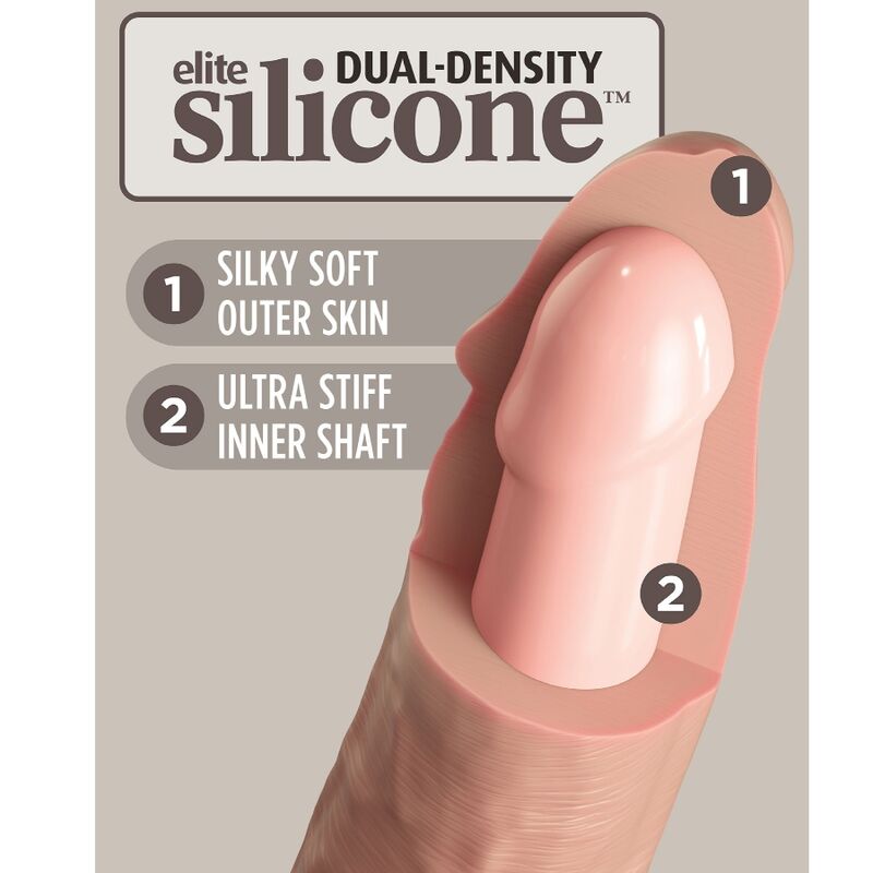 KING COCK - ELITARNY REALISTYCZNY DILDO WIBRATOR I SILIKONOWY PILOT ZDALNEGO STEROWANIA 17,8 CM