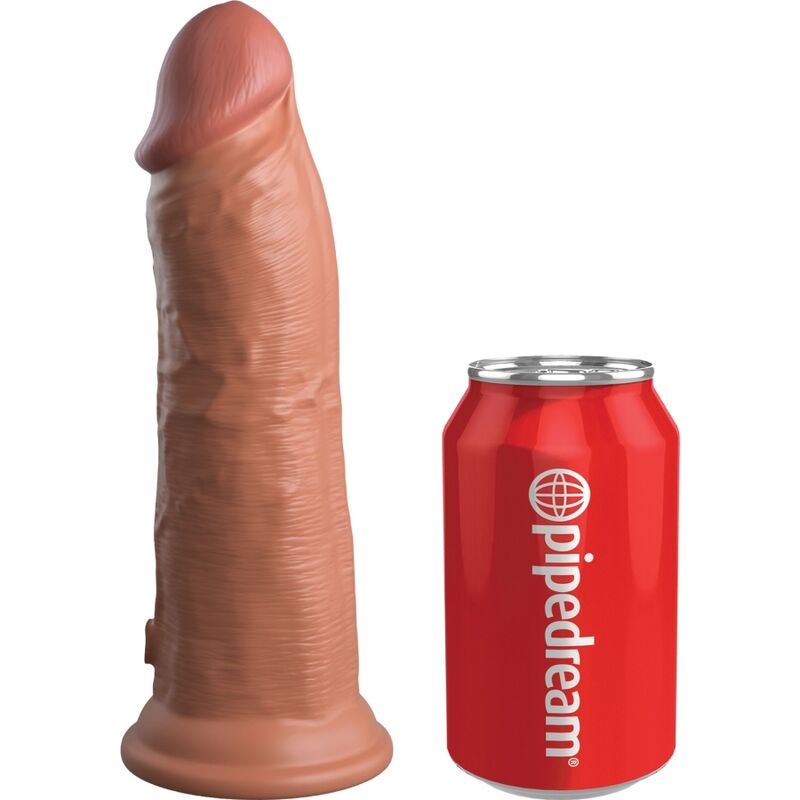 KING COCK - ELITARNE REALISTYCZNE WIBRUJĄCE DILDO SILIKONOWE 20,3 CM karmelowe