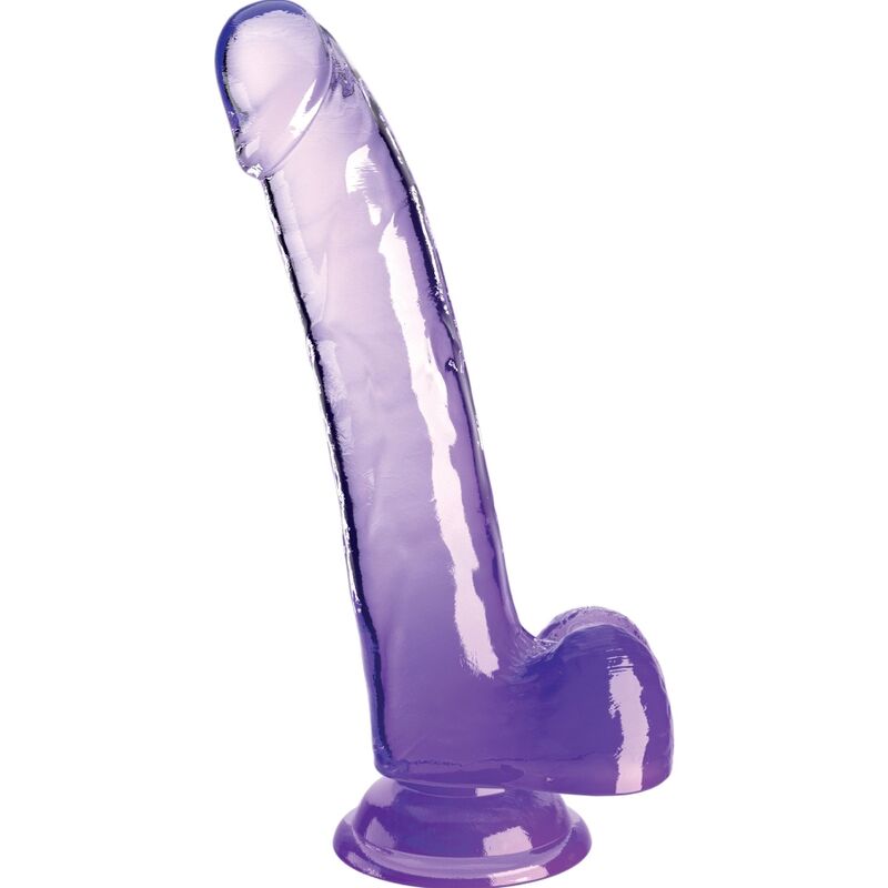 KING COCK – PRZEŹROCZYSTE DILDO Z JĄDRAMI 20.3 CM FIOLETOWE