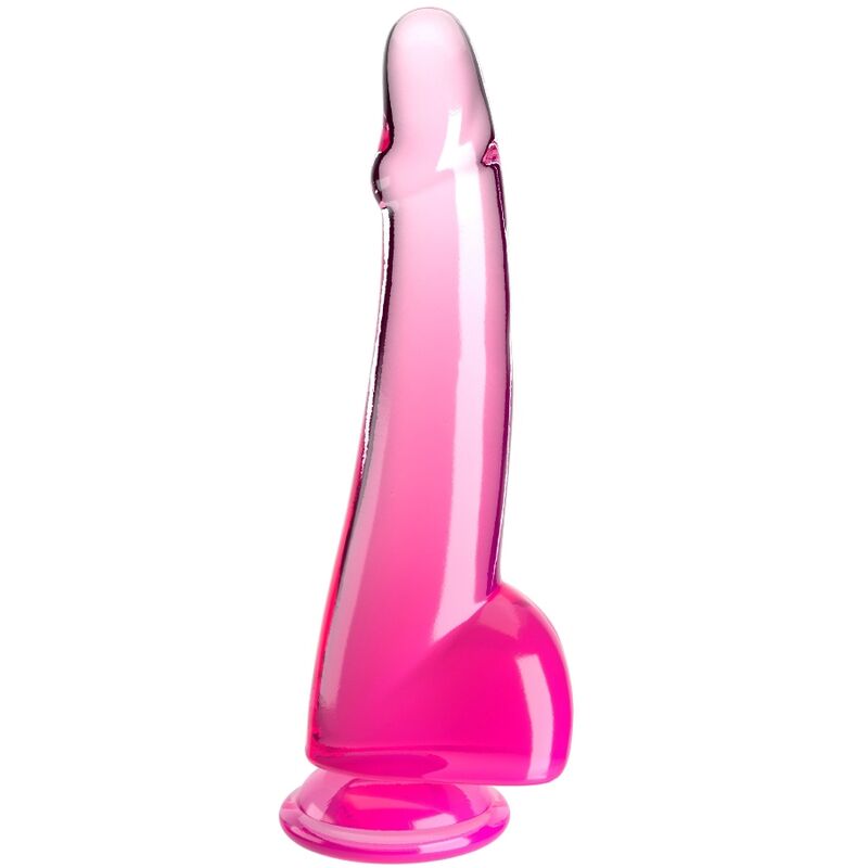 KING COCK - PRZEZROCZYSTE DILDO Z JĄDRAMI 19 CM RÓŻOWE