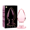 SERIA NEBULA BY IBIZA – MODEL 3 KOREK ANALNY ZE SZKŁA BOROKRZEMOWEGO RÓŻOWY 11 CM -O- 5 CM