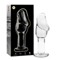 SERIA NEBULA BY IBIZA - MODEL 6 SZKLANY KOREK ANALNY ZE SZKŁA BOROKRZEMOWEGO BEZBARWNY 12,5 CM -O- 4 CM