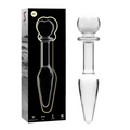 SERIA NEBULA FIRMY IBIZA – KOREK ANALNY MODEL 7 ZE SZKŁA BOROKRZEMOWEGO, PRZEZROCZYSTY 13,5 CM -O- 3 CM