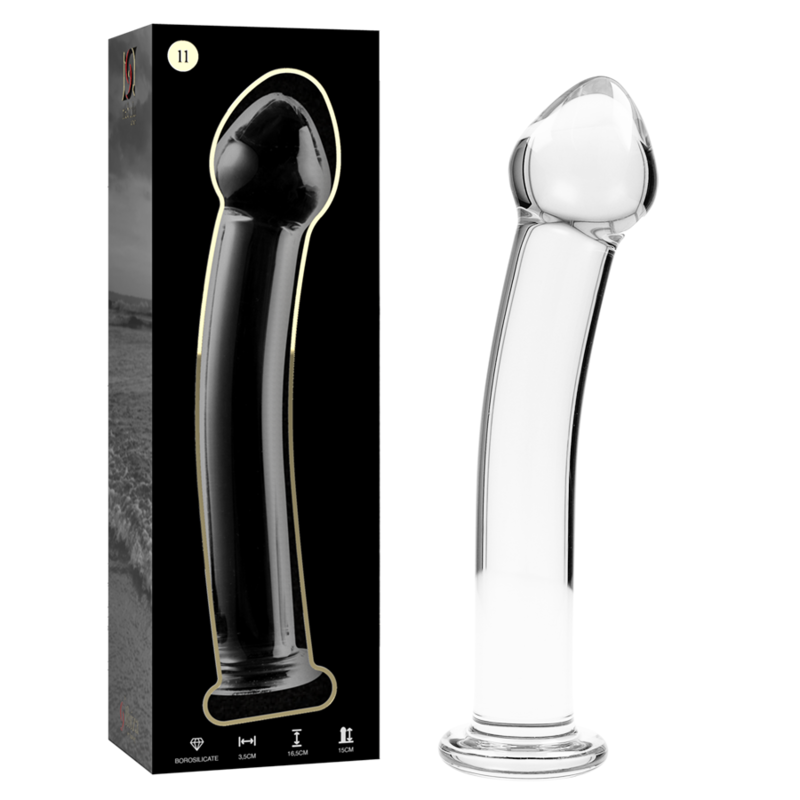 SERIA NEBULA FIRMY IBIZA - MODEL 11 DILDO ZE SZKŁA BOROKRZEMIANOWEGO PRZEŹROCZYSTE 16 CM -O- 3 CM