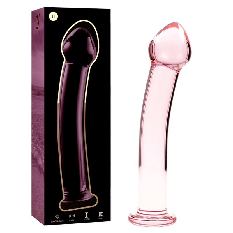SERIA NEBULA IBIZA - MODEL 11 DILDO SZKŁO BOROKRZEMIANOWE RÓŻOWE 16 CM -O- 3 CM
