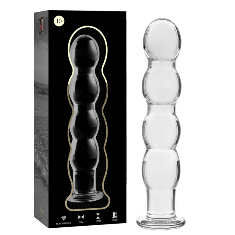 SERIA NEBULA FIRMY IBIZA - MODEL 10 DILDO SZKŁO BOROKRZEMOWE PRZEŹROCZYSTE 16,5 CM -O- 3,5 CM