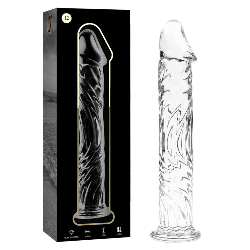 SERIA NEBULA FIRMY IBIZA - MODEL 12 DILDO SZKŁO BOROKRZEMOWE PRZEZROCZYSTE 17 CM -O- 3,5 CM
