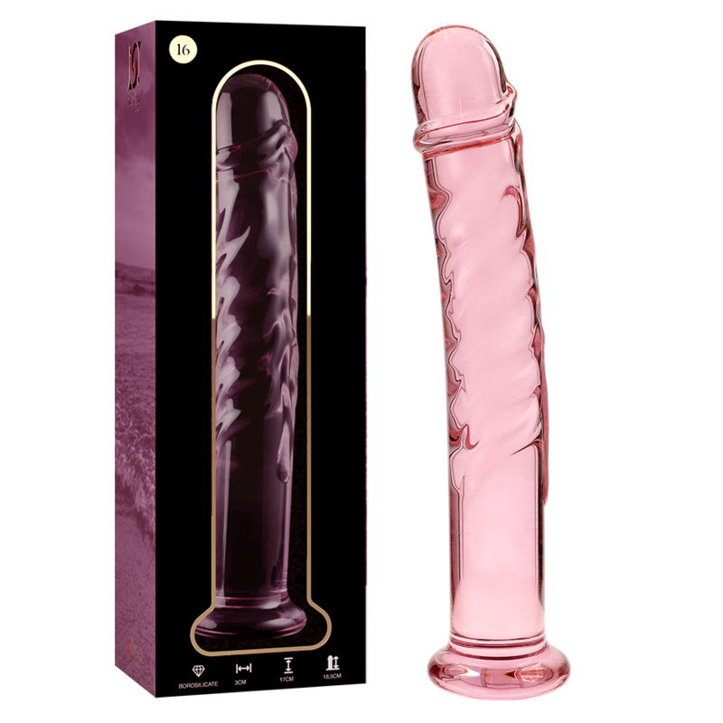 NEBULA SERIES BY IBIZA - MODEL 16 DILDO SZKŁO BOROKRZEMOWE RÓŻOWE 18.5 CM -O- 3 CM