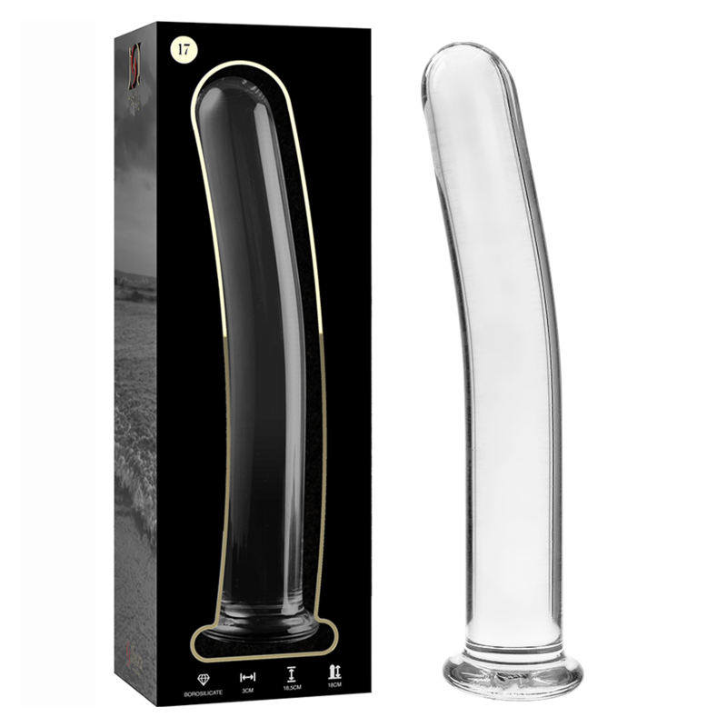 SERIA NEBULA BY IBIZA – MODEL 17 DILDO SZKŁO BOROKRZEMIANOWE PRZEŹROCZYSTE 18,5 CM -Ø- 3 CM