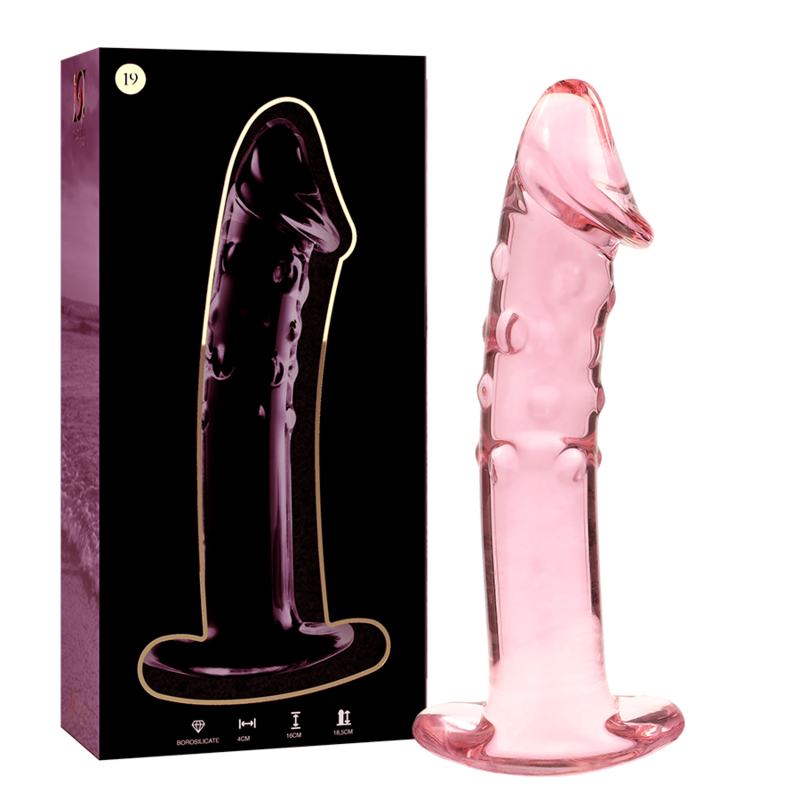 SERIA NEBULA BY IBIZA – DILDO MODEL 19 SZKŁO BOROKRZEMOWE RÓŻOWE 18,5 CM – Ø 4 CM