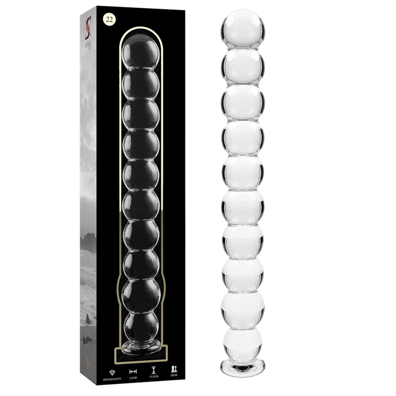 SERIA NEBULA IBIZA – MODEL 22 DILDO SZKŁO BOROKRZEMIANOWE PRZEŹROCZYSTE 21,5 CM –Ś– 2,5 CM