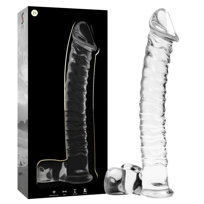 SERIA NEBULA BY IBIZA - DILDO MODEL 23 ZE SZKŁA BOROKRZEMIANOWEGO PRZEZROCZYSTE 21.5 CM -O- 4 CM