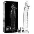 SERIA NEBULA BY IBIZA - DILDO MODEL 23 ZE SZKŁA BOROKRZEMIANOWEGO PRZEZROCZYSTE 21.5 CM -O- 4 CM