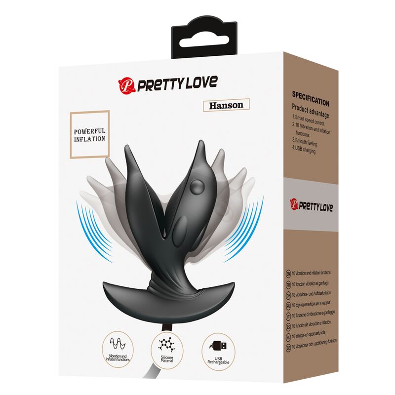 PRETTY LOVE - NADMUCHIWANY I ŁADOWALNY KOREK ANALNY DELFIN