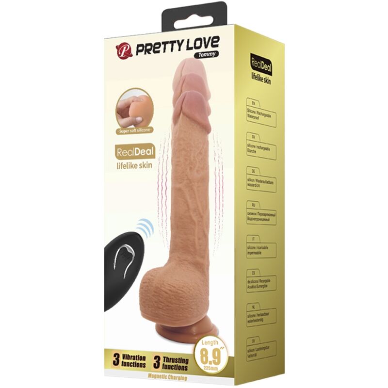 PRETTY LOVE - REALISTYCZNE DILDO WIBRUJĄCE TOMMY 22,5 CM