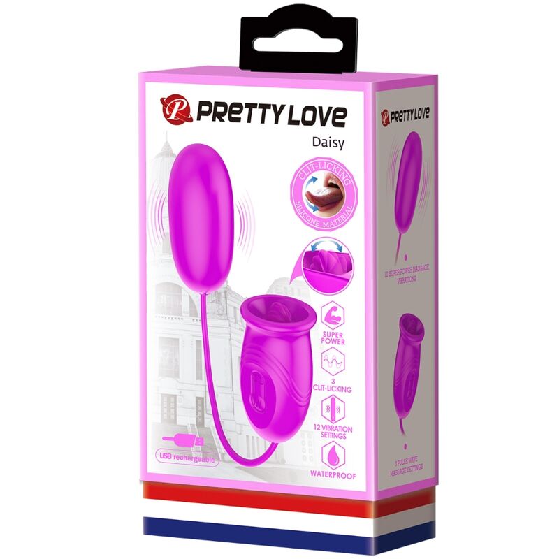 PRETTY LOVE - DAISY DUAL EGG AKUMULATOROWY WIBRATOR FIOLETOWY