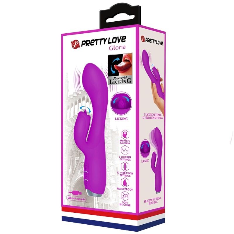 PRETTY LOVE - GLORIA WIBRATOR KRÓLICZEK AKUMULATOROWY WODOODPORNY FIOLETOWY